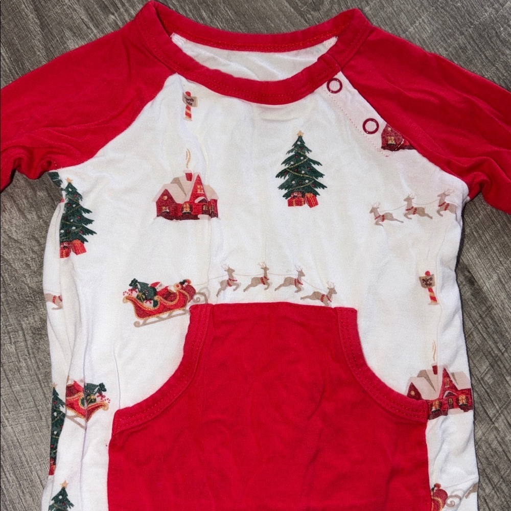Kyte BABY Red and White Holiday Onesie 6-12M - Picture 2 of 4